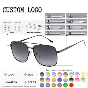 Gafas de Sol Rectangulares Estilo Piloto, Montura Metálica Completa, Lentes Verdes, 100% Protección UV, Unisex, para Adultos, para Exteriores - Product Image 2