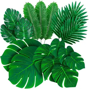 모조리 바닥 식물 가짜-Decopom 인공 팜 잎 가짜 열대 Monstera 가짜 가짜 녹색 잎 테이블 바닥 배경 장식