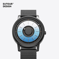 Reloj de Cuarzo para Hombre, Personalizado OEM, Levitación Magnética, Sin Agujas, Correa de Cuero, Ecológico, Movimiento Importado, Venta al Por Mayor