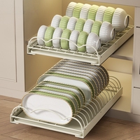 Vente en gros de haute qualité métal direct multifonctionnel tiroir style poulie fournitures de cuisine étagère vaisselle et bol étagère de rangement
