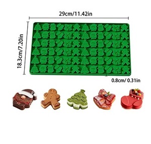 Custom Logo Nontoxic EcoFriendly Disposable <b>Mini</b> Christmas Candy Molds Silicone 72 Cavity Chocolate Mold Tree Santa Snowman Desi - Product Image 2
