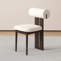 Chaise de Salle à Manger en Bois Massif au Design Nordique Moderne, Rembourrée en Tissu, Chaises de Restaurant pour Hôtel, Maison, Appartement, Bar à Domicile/Cuisine