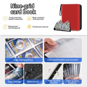 Porte-cartes en cuir PU FX Premium avec poches double face pour le rangement des cartes TCG, couleur rouge - Product Image 6