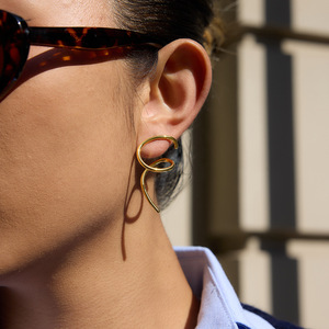 Geometric <b>Cuff</b> <b>Earrings</b> Stainless Steel Minimalist Design Everyday Wear - Product Image 3