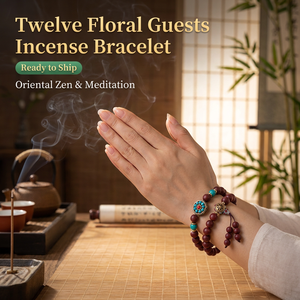 Handmade Flower Scent Twelve Guests Incense Bead Bracelet Traditional Chinese <strong>Zen</strong> Meditation Prayer Beads Ethnic Jewelry Gift - Product Image 4