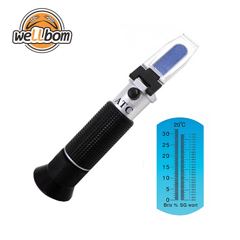 Рефрактометр для Брикса Beer Wort, ручной гидрометр с двойной шкалой и удельной гравитацией 1,000-1,120 и 0-32%