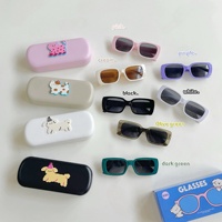 Lot de 2 Nouveautés Lunettes de soleil carrées à monture intégrale pour enfants, légères, protection UV400, style moderne, pour bébés, printemps-été