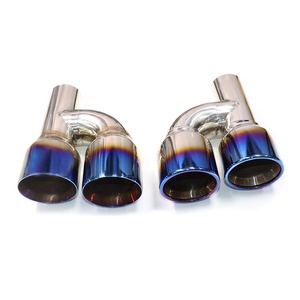 Pour Audi A5 A6 A7 et modèles supérieurs S5 <span class=keywords><strong>S6</strong></span> S7, embout d'échappement quadruple bleu brûlé, embout de silencieux en acier inoxydable 304, style <span class=keywords><strong>R</strong></span>/H, universel - Product Image 2