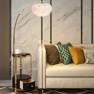 Modern Nordic Luxury Bedroom Living Room Floor Light LED Standing Ostrich Feather Floor Lamps