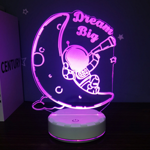 Lámpara Nocturna de Astronauta 3D Recargable Personalizada, Lámpara de Escritorio Juvenil con Control Táctil, Lámpara de Mesa de Siete Colores - Product Image 5