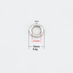 مرآة مصقولة الفولاذ المقاوم للصدأ جولة الربيع حلقة طوق مختلف الأشكال مفتاح سلسلة المجوهرات قلادة مشبك مشبك - Product Image 5