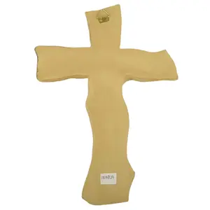 Figurine Manufactures Resin Wall Crucifix Craft Wooden Texture Wall Cross For Home Decor