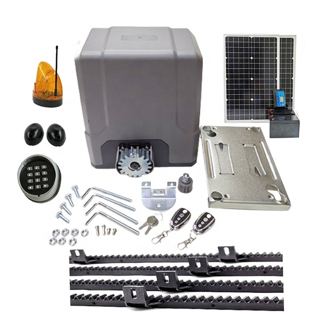 PY800DC Automatic Door Operator 800KG Sliding Gate Motor 24V DC Solar Charged Remote Control Sliding Gate Opener with Batteries