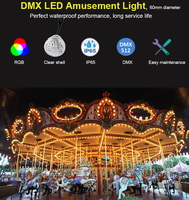 Éclairage de fête foraine 60mm Cabochon Cap Base Carrousel Lampe d'amusement DC24V Pixel Point Light pour parc