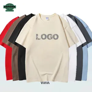 Manufacturer Plus Size Men's Shirts 220gsm Heavyweight T-shirt 100% Thick Custom Drop Shoulder Cotton Plain Oversized Tshirt