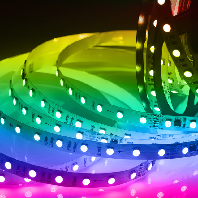 Ip68 Digital Rgbw Led Strip Dc24V Spi Ucs2904 Smart Led Strip 60Leds/M Extrusion Led Tape