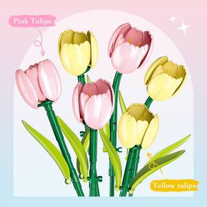 JIESTAR Puzzle 3D Creativo, Set di <span class=keywords><strong>Costruzioni</strong></span> per Bouquet di Tulipani Artificiali <span class=keywords><strong>in</strong></span> Vaso, Decorazione Casa, Regalo di San Valentino - Product Image 3