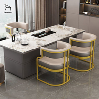 Chaise de salle à manger moderne et ergonomique EaseNeat en métal et cuir avec dossier pour hôtel, centre commercial, salon de beauté