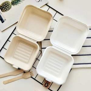 Usine en gros 6 pouces <span class=keywords><strong>Hambourg</strong></span> boîte de Box-450ml papier à emporter conteneur alimentaire - Product Image 3