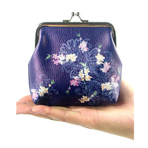 Japanese-style coin <b>purse</b>, leather printed earphone case, square mini souvenir bag, customizable gift. - Product Image 1