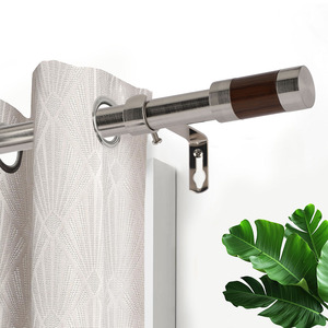 <span class=keywords><strong>Tringle</strong></span> à <span class=keywords><strong>rideau</strong></span> décorative moderne en métal pour salon, <span class=keywords><strong>tringle</strong></span> télescopique réglable avec embouts ronds, noir mat - Product Image 5