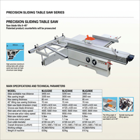 Scie à table coulissante de précision MJQ320EA 3200 mm pour le travail du bois, lame inclinable de 0 à 45 degrés