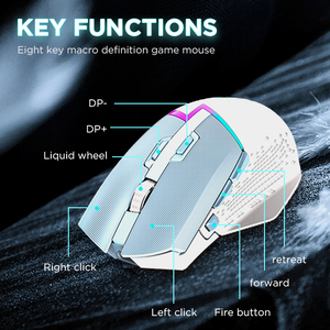 Inalámbrico 2,4 GHz para Paw3311 Juego Gaming Mouse Escritorio Óptico ABS Plástico RGB <span class=keywords><strong>Pc</strong></span> Logotipo personalizado DPI 12000 Ratón ergonómico - Product Image 4