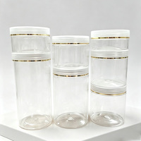 Bocaux en Plastique Transparent Disponibles 200/250/300/400/500/800/1000ml, Pots et Bouteilles en Plastique pour Cosmétiques et Aliments pour Animaux