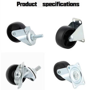 <b>Plastic</b> Composite <b>Wheels</b> For Furniture Equipment Without Brake 35kg High Temperature Ball Bearing Casters 2 Inch Rubber - Product Image 4