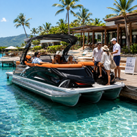 Bateau Ponton Sportif de Luxe S22A Direct Usine, Bateau Marin Électrique avec Console Arche et Écran, Idéal pour les Complexes Hôteliers
