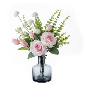 ช่อดอกกุหลาบประดิษฐ์ CallaFloral สีชมพูขาว สำหรับตกแต่งงานแต่งงาน ตกแต่งบ้าน แขวนผนัง รุ่น CF01182A - Product Image 5