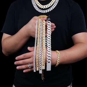 Collar de Cadena Cubana con Eslabones en Arco, Joyería de Plata de Ley 925 con Diamantes VVS y Moissanita, Estilo Hip Hop para Hombre, Venta al por Mayor - Product Image 2