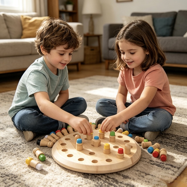 Hot Sale Wood Battle Board Game, Early Education Color Memory Chess, Concentration Training Parent-Child Interactive STEM Toy