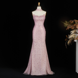 <span class=keywords><strong>Robe</strong></span> de bal sirène rose Sharon Said SS382 avec cape, ornée de cristaux, sans bretelles, pour femmes, occasions formelles, fêtes, mariages - Product Image 5