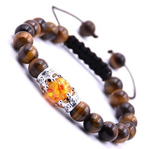 Gelang Batu Permata Terapi, Gelang Batu Permata Rajut yang Dapat Disesuaikan, Perhiasan Kuarsa Penyeimbang Reiki Meditasi Yoga untuk Wanita dan Pria - Product Image 3