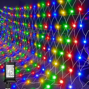 8-mode 360LED luci a rete fata natale luci scintillanti fibra ottica rete di illuminazione per giardino, festa, decorazioni albero di Natale