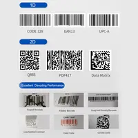Lecteur de codes-barres sans fil portable EDOO 1D 2D QR Code avec interface USB 2.4G BT pour supermarché, logistique et entrepôt