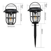 Lampes solaires LED d'extérieur à détecteur de mouvement, étanches IP65, blanc chaud, lampes solaires pour allée, lampes solaires à piquet