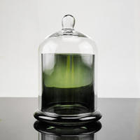 Fournisseurs de pots à bougies vides de luxe en verre transparent, avec couvercle en verre, en borosilicate, en forme de dôme cloche