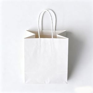 Bolsas de Papel Kraft Blancas KM con Asas para Mercancía, Bolsas de Papel Kraft para Alimentos y Comercio Minorista - Product Image 2