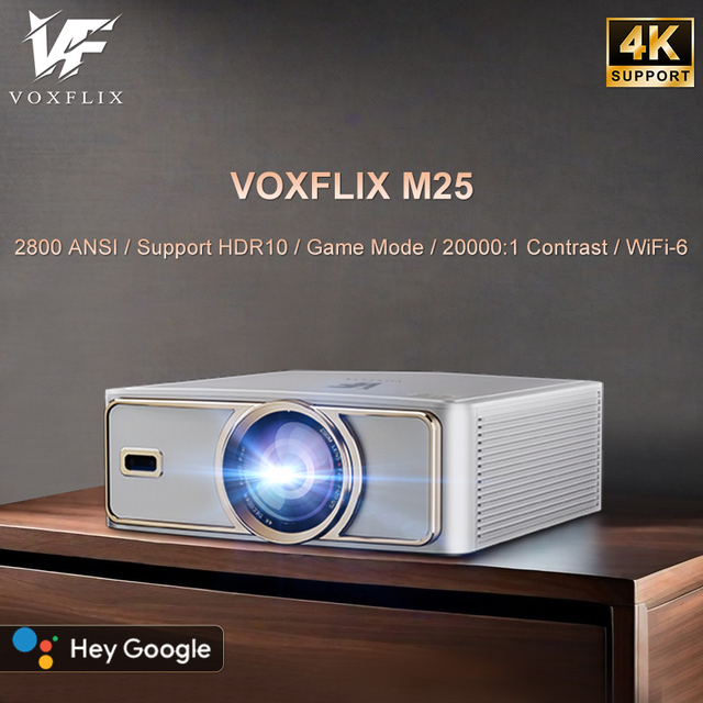 2800 ANSI M25 LED Game Projector 4K 1080P Android TV WIFI for Portable HIFI Stereo Built-in Speakers Home Theater