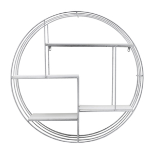 Mensola rotonda da parete con struttura in metallo per soggiorno, ingresso, decorazione e organizzazione degli oggetti - Product Image 6