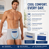 Caleçon de refroidissement testiculaire post-vasectomie, haute élasticité, poche pour poche de glace, soulagement de l'œdème, respirant, durable
