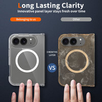 Funda transparente con anillo magnético para iPhone 18 Fold, material TPU y PC, cubierta transparente para teléfono, carga inalámbrica, logotipo personalizado SJK1119