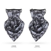 Pañuelo Deportivo Multiusos para el Cuello, Transpirable, con Protección Solar, Diseño de Calavera Triangular, Velo Protector Solar de Seda Helada