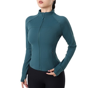 Veste de sport amincissante pour femme avec logo personnalisé, respirante, légère, en spandex extensible dans quatre directions, séchage rapide, pour la course et l'entraînement - Product Image 1