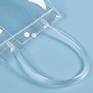 Sacs cadeaux en PVC transparent réutilisables, étanches, avec fermeture éclair, sacs en plastique bon marché, sacs de transport pour vêtements, vin, shopping, promotion, emballage de montres - Product Image 6