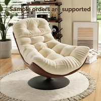 Moderner Hotelstil Faulenzer-Sessel Einzelsitz-Chaiselongue Drehstuhl Gemütlicher Lounger Wohnmöbel Stoff Schlafzimmer Wohnzimmer