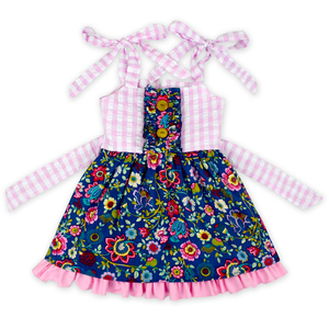 32 Idea Australia Vêtements pour bébé en coton biologique à imprimé floral numérique vintage, manches courtes, élégants, longueur genou, pour filles - Product Image 5