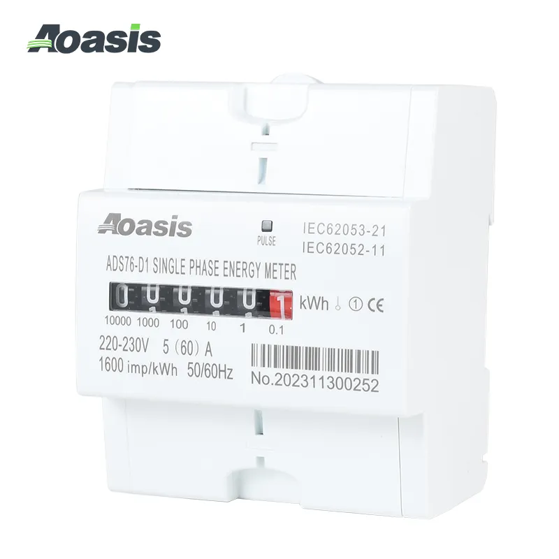 AOASIS ADS76-D1 ЖК-дисплей 6 + 1 однофазный счетчик энергии